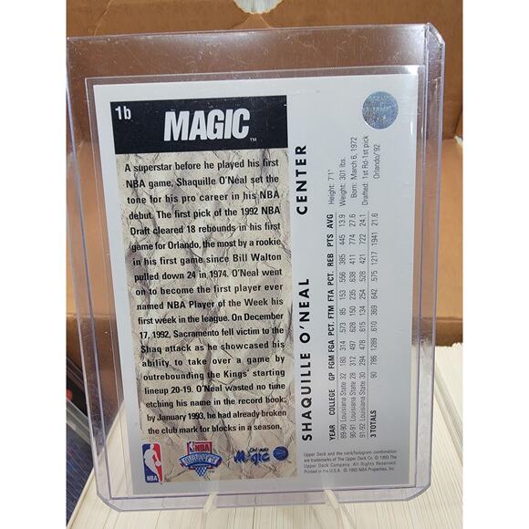 1992-93 Upper Deck Set #1-310 Shaquille O'Neal Rookie & Trade Card - Picture 7 of 7